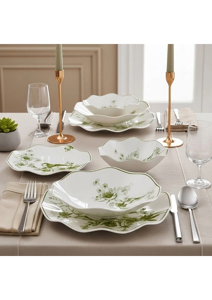 Nesrin 24 Parça Yemek Seti 1891 Yeşil