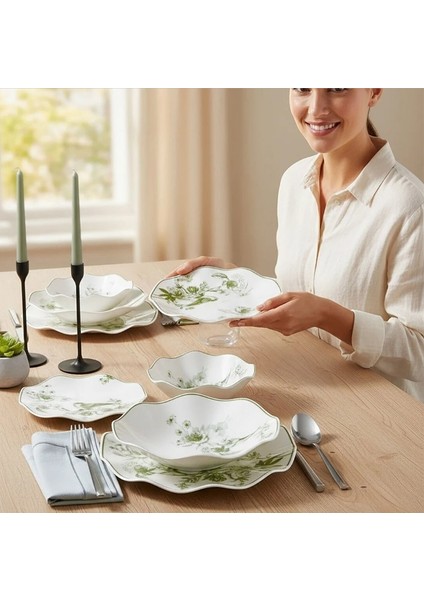 Nesrin 24 Parça Yemek Seti 1891 Yeşil indirimleri