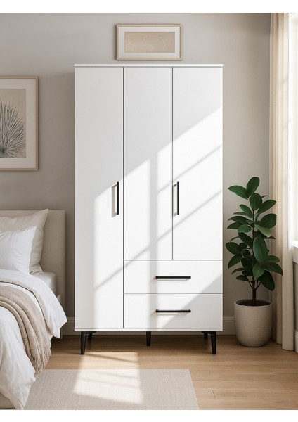 Nuna Gardırop 3 Kapaklı 2 Çekmeceli – 180X90 cm Genç ve Yatak Odası Dolabı fiyatları