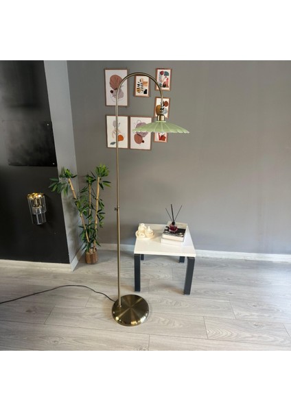 Flower Lambader Mint Modern Dekoratif Metal Oturma Odası Çalışma Odası