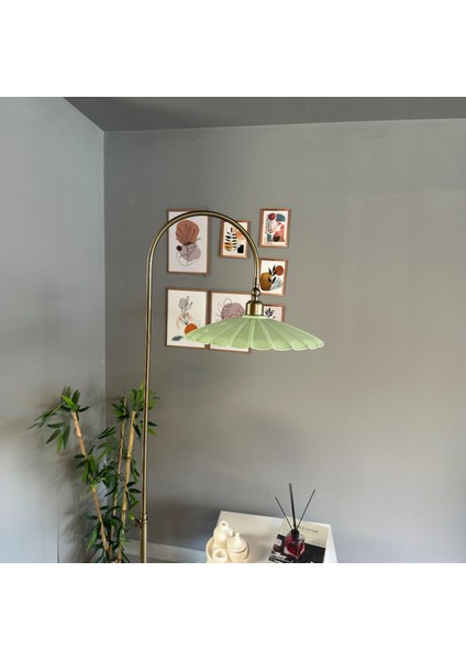 Flower Lambader Mint Modern Dekoratif Metal Oturma Odası Çalışma Odası indirimleri
