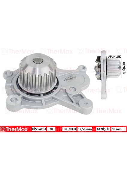 T01.311 - Devirdaim Su Pompası Hyundaı Accent Getz 1.5l D3EA Crdi 02-05 / Santafe 2.2l Crdi 06-09 / Sonata 2.0l D4EA Crdi Dizel 06-11