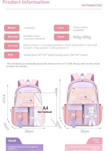 Ilkokul Öğrencileri ve Kız Çocukları Için Ultra Hafif, Büyük Kapasiteli Çocuk Okul Çantalarının Yükünü Azaltacak Yeni Okul Çantaları (Yurt Dışından) fırsatları