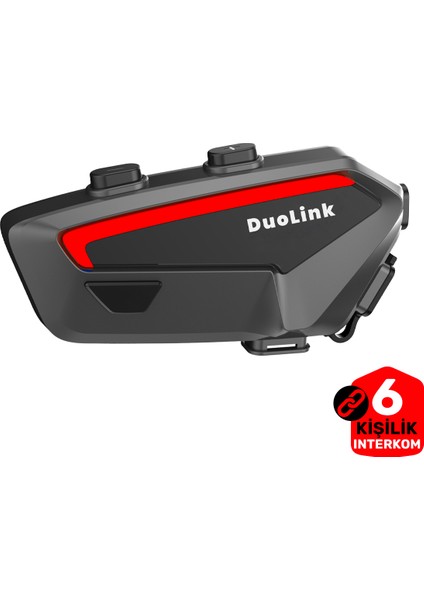 X02 İnterkom Bluetooth 6 Kişi Grup Motosiklet Kulaklık Müzik Paylaşımı Kask Intercom Sesli Yanıt