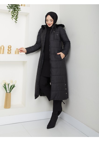 Kışlık Kapitone Şişme Kadın Kaban Kapşonlu Araboy Fermuarlı 20250 fiyatları