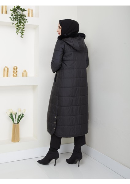 Kışlık Kapitone Şişme Kadın Kaban Kapşonlu Araboy Fermuarlı 20250 fırsatları