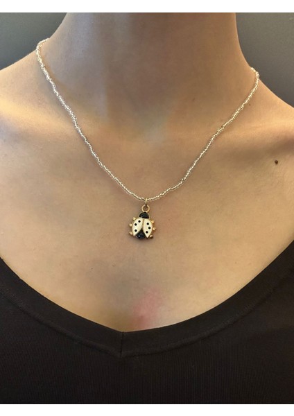 Çelik Uğur Böceği Uçlu Boncuklu Kadın Kolye 21 cm fiyatları