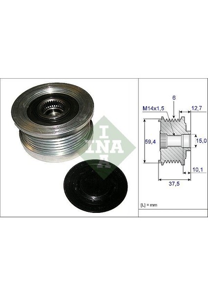 535011010 - Alternatör Kasnağı Rulmanlı Accent-Getz-Matrıx 1.5 Crdı 02 6 Kanal 535011010