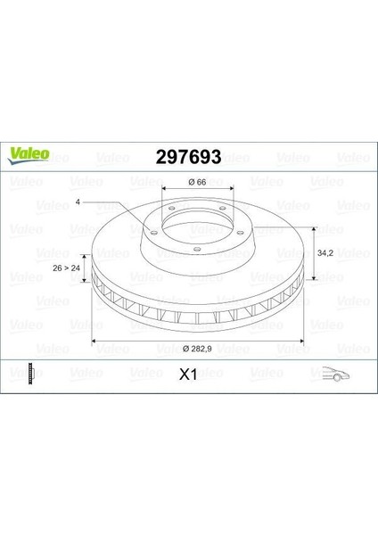 297693 - Ön Fren Aynası Corsa F-Crosland X-Mokka E-PARTNER-BERLINGO-307-207-208-2008-1007-308-C3-C3 Aırcross- C4-C5-Xsara-Ds3 283×26X4DLXHAVALI 4249.84-4249.18