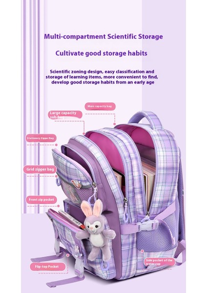 Yeni Erkek ve Kız Okul Çantası Ilkokul Öğrencileri Büyük Kapasiteli Omurga Koruması Nefes Alabilen Sırt Çantaları (Yurt Dışından) modelleri