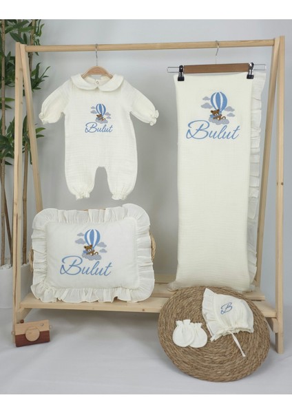 Müslin Yeni Doğan 4katlı Organik %100PAMUK Kişiye Özgü Nakışlı Hastane Çıkış Seti (Ayıcık Model-3) fiyatları