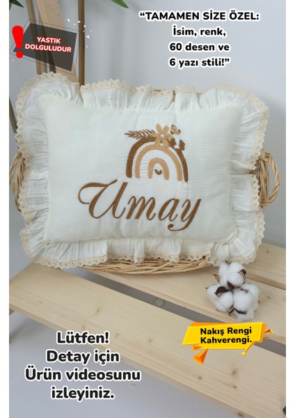 Müslin Yeni Doğan 4katlı Organik %100PAMUK Kişiye Özgü Nakışlı Hastane Çıkış Seti(Gökkuşağı Model1)