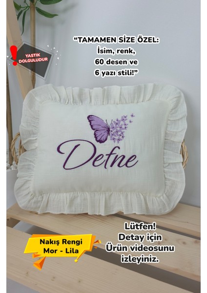 Müslin Yeni Doğan 4katlı Organik %100PAMUK Kişiye Özgü Nakışlı Hastane Çıkış Seti-Çoklu Kelebek