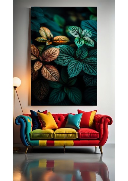 Renkli Çiçekler 10 Ev Duvar Salon Güzellik Salonu Ofis Dükkan Dekarasyon Kanvas Tablo