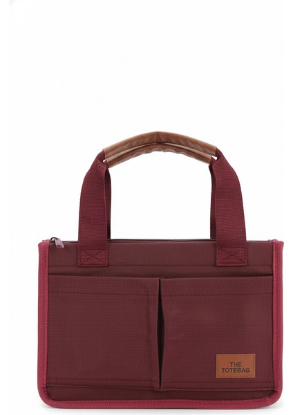 Wolını Üç Bölmeli Kanvas Tote Bag Omuz Askılı