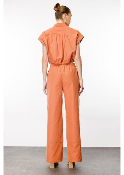 Rahat Fit Kiremit Kumaş Kadın Pantolon fiyatları