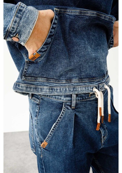 Koyu Indigo Erkek Denim Ceket DT10076_DEAN Regular Fit Koyu Indig