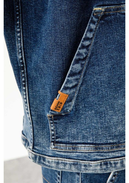 Koyu Indigo Erkek Denim Ceket DT10076_DEAN Regular Fit Koyu Indig