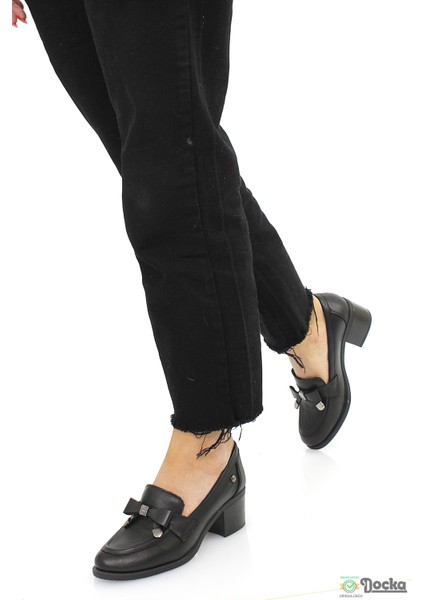 Mammimia Kadın Günlük Klasık Kalın Topuklu Ortopedik Hakiki Deri Ayakkabı M26/KA3325