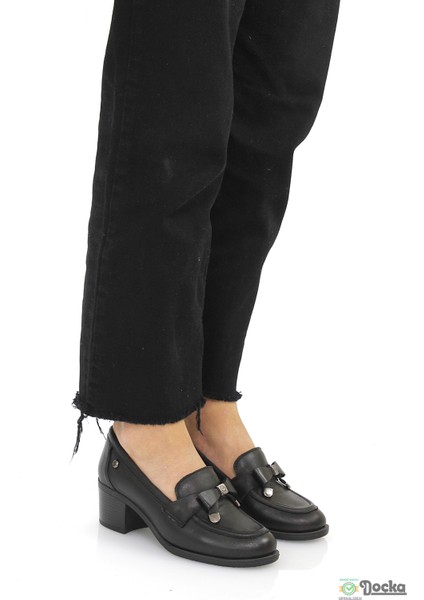 Mammimia Kadın Günlük Klasık Kalın Topuklu Ortopedik Hakiki Deri Ayakkabı M26/KA3325