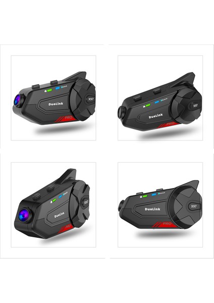 X97 Plus İnterkom Motosiklet Kameralı 6 Kişi Grup Bluetooth Kask Intercom Video Kayıt Kulaklık fiyatları