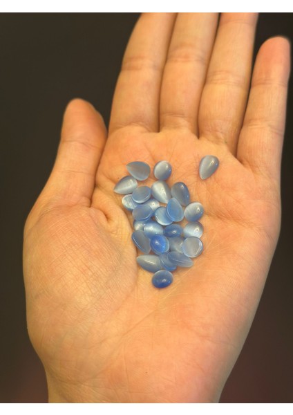 26 Adet Damla ve Yuvarlak Mavı Renk Karışık Yapıştırma Boncuk Set 0,50 cm fiyatları