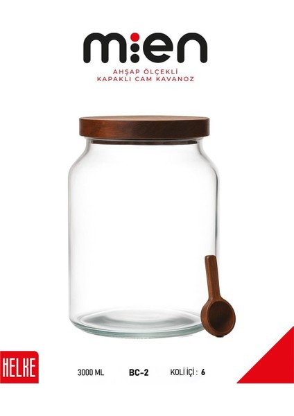 Akasya Kapaklı Mega Cam Kavanoz 3000ML