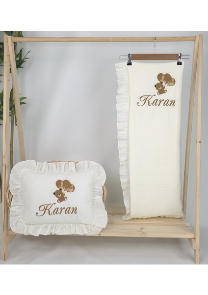 Müslin Yeni Doğan 4katlı Organik %100PAMUK Kişiye Özgü Nakışlı Hastane Çıkış Seti (Ayıcık Model-6) modelleri