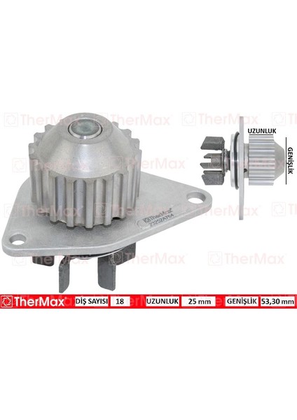 T01.224 - Devırdaım Su Pompası P106-P206-P207-P307-BIPPER-NEMO-PARTNER-BERLINGO-C2-C3-SAXO-XSARA 1.4 TU3JP-TU3A 1.4 8V Mqp Fıat Fıorıno 1.4 Kft.-Kfv