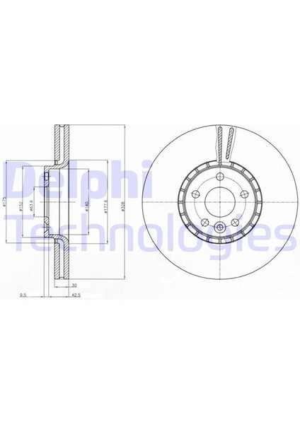 Delphı BG9085 - Ön Fren Aynası Adet Volvo XC60 D3 D4 D5 2.4d 2.0t 3.2 T5 T6 2008 2017 Cap 328×5 Bjn