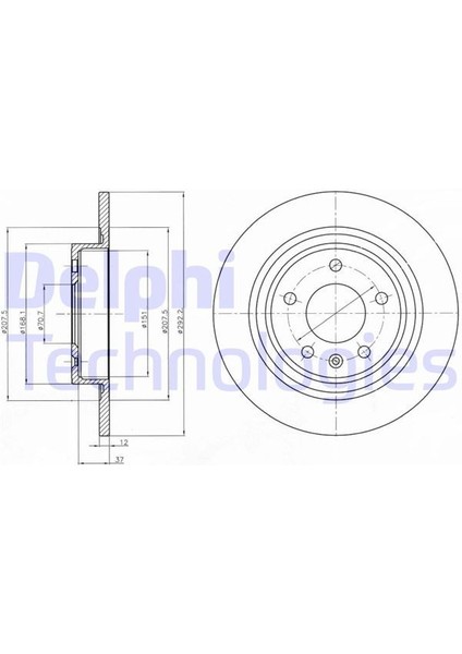 Delphı BG4279 - Arka Fren Aynası 16 Inç Astra J 09 Zafıra C 11 Cruze 09 268.5X12X5DL Dolu 569075