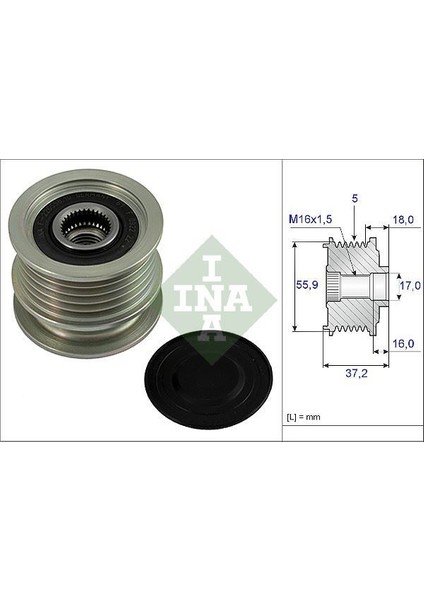 535000910 - Alternatör Gergi Rulmanı Alternatör Kasnağı Polo-Felıcıa-Ibıza 1.7 Sdı - 1.9 D Aef-Aku