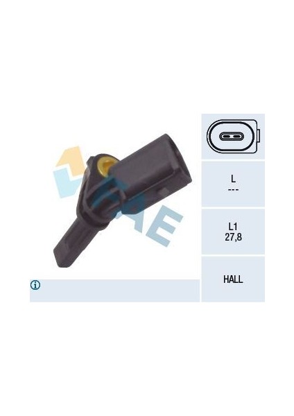 78064 - Tekerlek Hız Sensörü Golf 5-Jetta 3-Passat-T5-T6-Caddy 03 Ön-Sağ