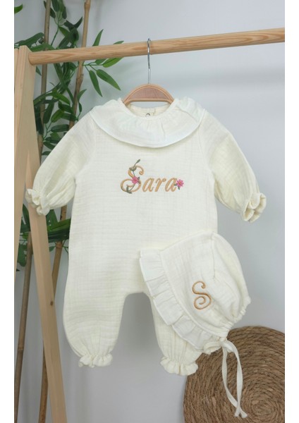 Müslin Yeni Doğan 4katlı Organik %100PAMUK Kişiye Özgü Nakışlı Hastane Çıkış Seti (Papatya Model-13) fiyatları