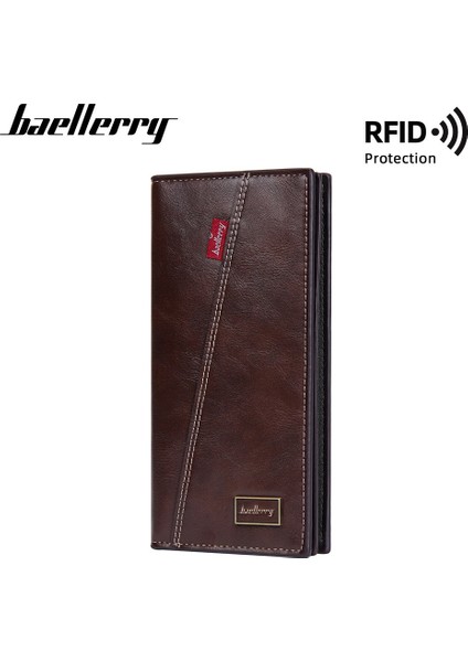 Yeni Erkek Uzun Cüzdan Baellerry Avrupa ve Amerikan Retro Çoklu Kart Yuvası Açık Cüzdan Anti-Manyetik Ince Bilet Klipsi (Yurt Dışından)
