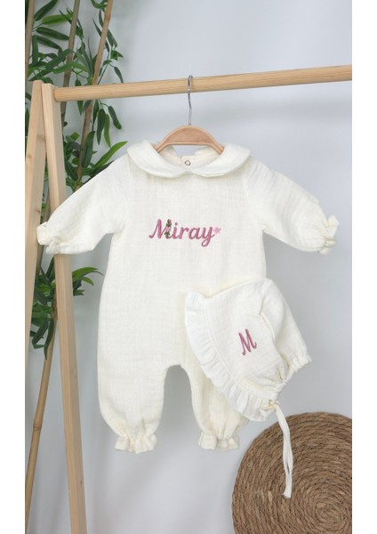 Müslin Yeni Doğan 4katlı Organik %100PAMUK Kişiye Özgü Nakışlı Hastane Çıkış Seti (Papatya Model-12) modelleri