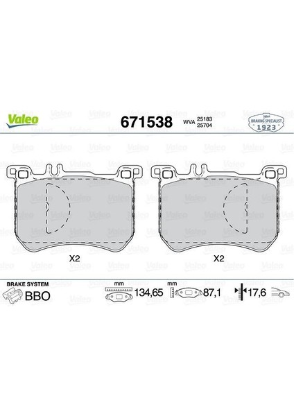 671538 - Fren Balatası On Mercedes W222 R231