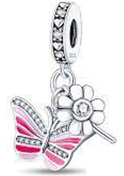 Özgürlük Kanatları Sallantılı Gümüş Charm