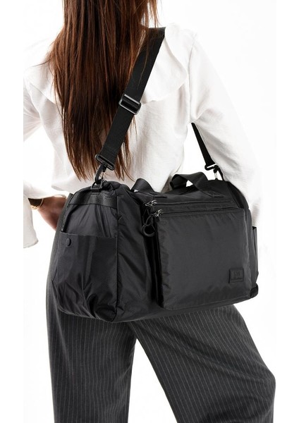 Unisex Kabin Boy Çapraz Askılı Omuz Çantası Seyehat Spor Çantası Hafif Paraşüt Kumaş 43*35 cm