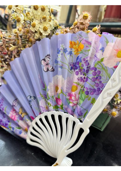 Plastik Desenli Yelpaze