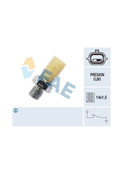 12701 - Yag Basınc Sensoru Mercedes OM607 OM608 OM626 W176 W177 W246 C117 C118 W415 . Renault Clıo Kangoo Megane Trafıc Iı Master . Opel Movano K9K K4J K4M F4R M9T G9U