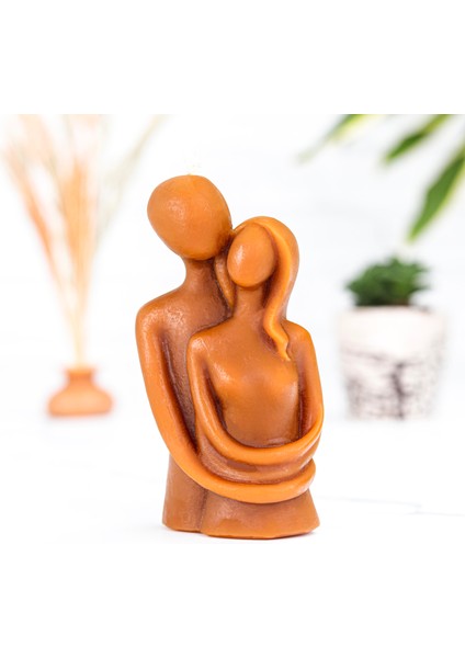 Sarılan Çift Temalı Organik Balmumu Mum (Sıcak Döküm)