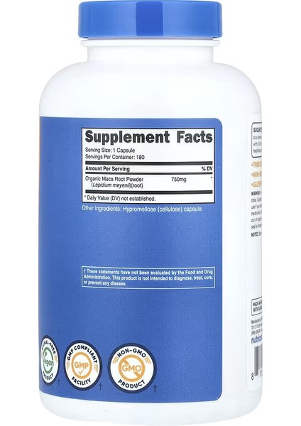 cost Maca Root Capsules Lepidium Meyenii 750MG 180 Caps 180 Servings fiyatları