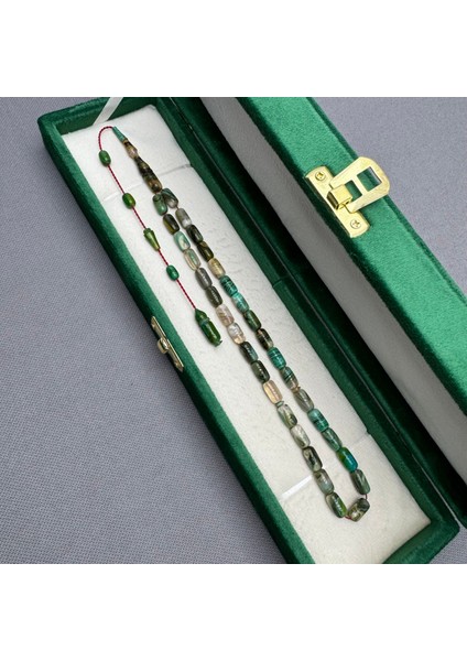 Usta Işçilikli Turkuaz Renk Okyanus Temalı Sıkma Kehribar Tespih