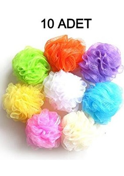 Vücut Kesesi Banyo Lifi Yumuşak Malzeme ile 10 Adet Renkli Set indirimleri