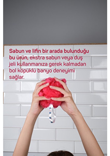 4'lü Sabunlu Banyo Lifi Seti Tüm Cilt Tiplerine Uygun 4 Adet Beyaz Zeytin Çilek Mango