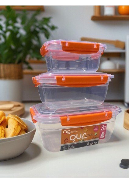 Kilitli Sızdırmaz Plastik Saklama Kabı Seti 3 Parça fiyatları