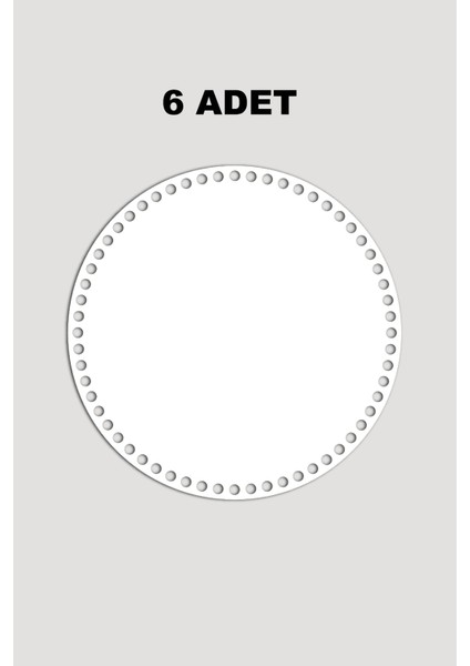 Ahşap Yuvarlak Sepet Tepsi Tabanı 20 cm 6 Adet Beyaz 3mm
