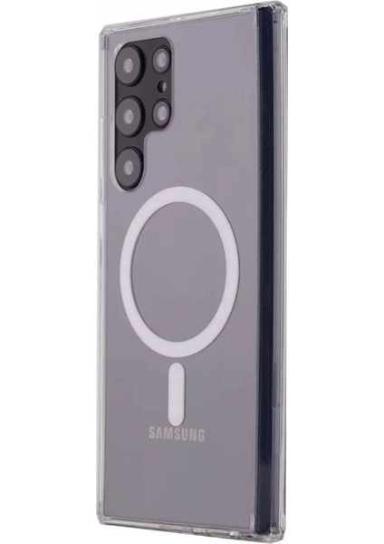 Bfs Samsung Galaxy S22 Ultra Kılıf Magneticsafe Şeffaf Silikon - Şeffaf