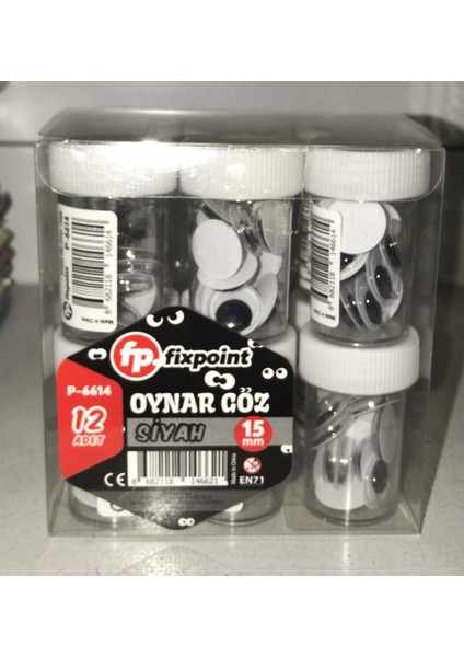 Fi̇xpoi̇nt Si̇yah Oynar Göz 15 mm P-6614 12